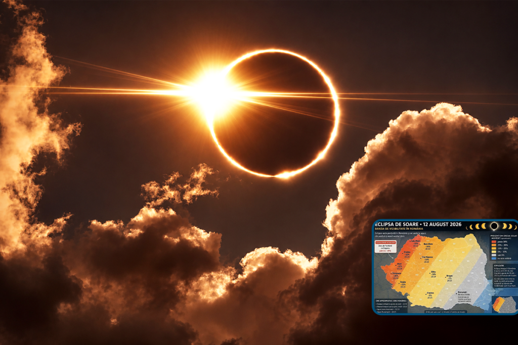 Eclipsa de Soare din 12 august se vede și din România. Unde cerul va oferi cel mai spectaculos moment - FOTO EXPLICATIV