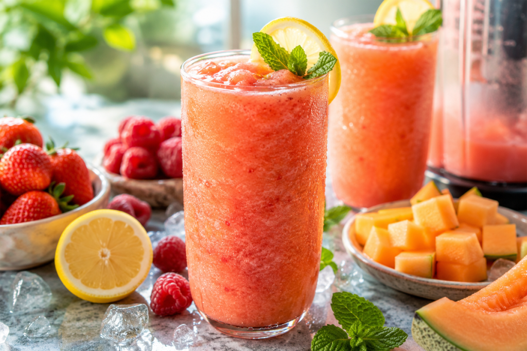 Limonadă cu fructe congelate, gata în 5 minute. Rețeta de vară pe care o poți face cu aproape orice fruct